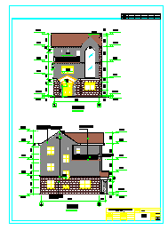 三层新农村别墅建筑结构cad设计施工图-图二