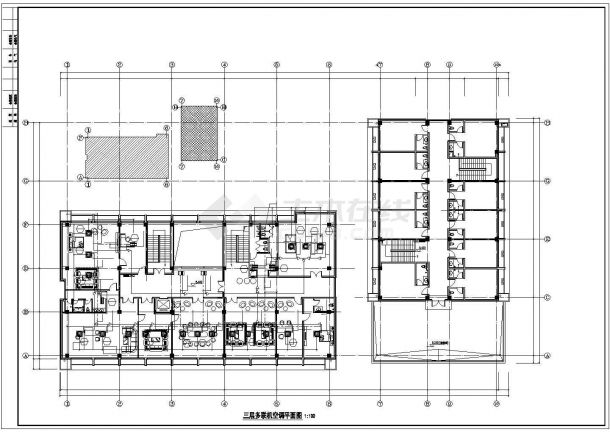 [河北]某3958㎡三层办公楼空调通风及防排烟系统设计施工CAD图-图一