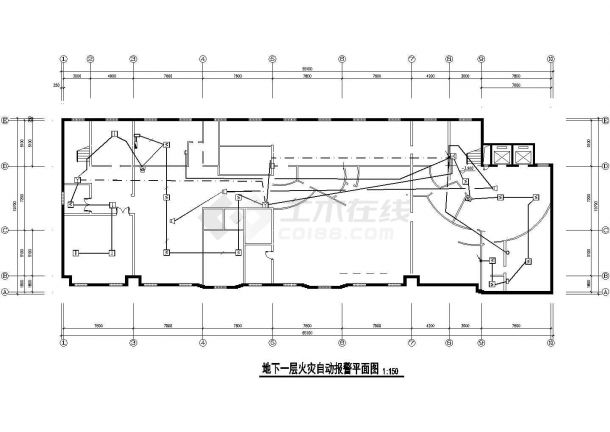 合肥市惠平路某4+1层大型疗养院电气消防系统设计CAD图纸-图二
