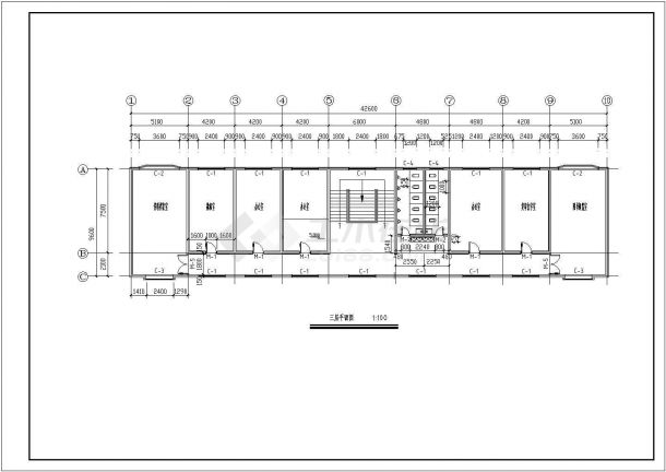 某公司3层办公楼建筑设计CAD图纸（含设计说明）-图一