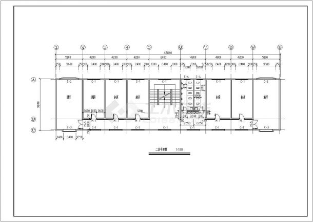 某公司3层办公楼建筑设计CAD图纸（含设计说明）-图二