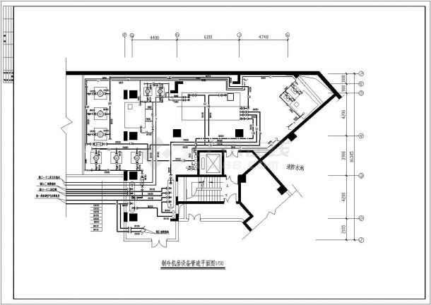 某地区美华制冷机房建筑设计CAD布置-图二