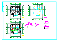 某框架别墅建筑结构cad施工设计图纸-图二