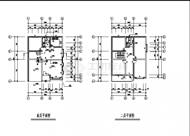 深圳某2层带阁楼层私人住宅建筑结构设计施工cad图纸-图二