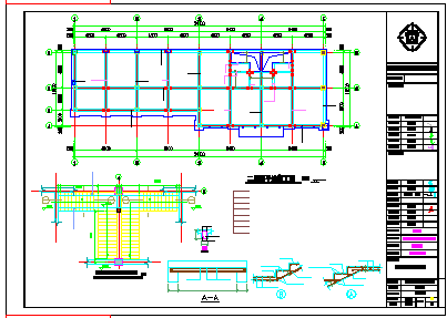 两层框架结构住宅区商业楼结构cad设计施工图-图一
