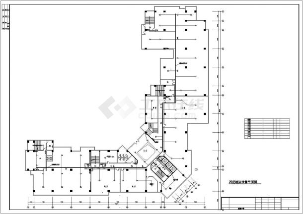 长春市建设路某22层框架结构商住楼消防报警平面设计CAD图纸-图二