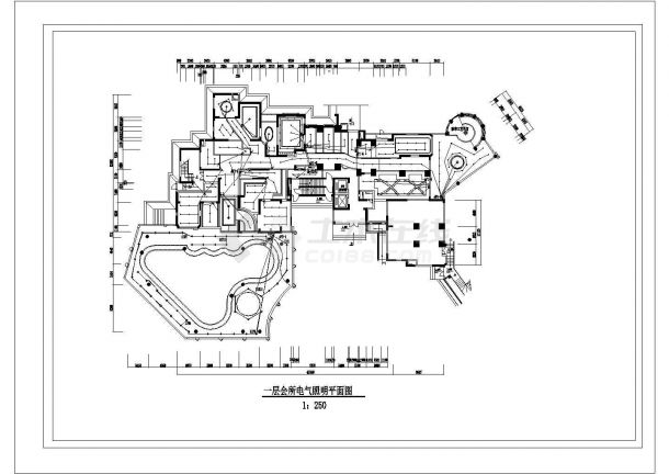 太原市某2层高档休闲会所全套电气系统设计CAD图纸-图二