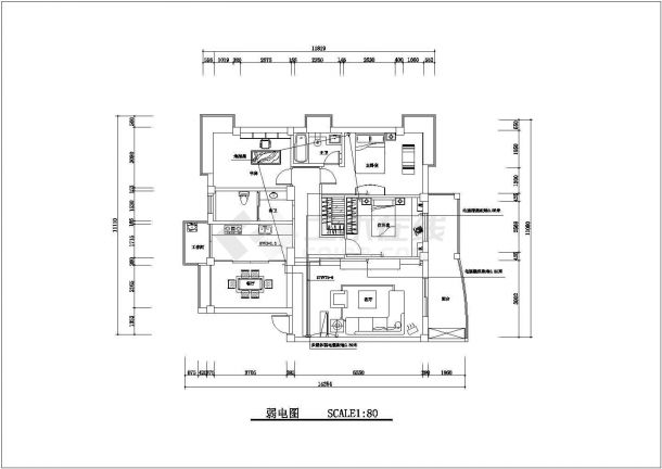 现代化家居家庭装修工程基本电路设计CAD图纸-图二