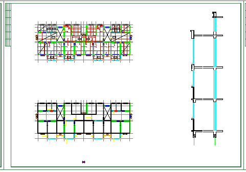 五层底框抗震墙住宅结构cad设计施工图-图二