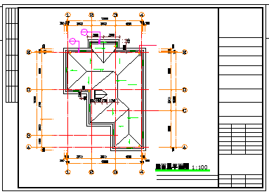 现浇混凝土框架私人别墅结构cad设计施工图(全)-图二