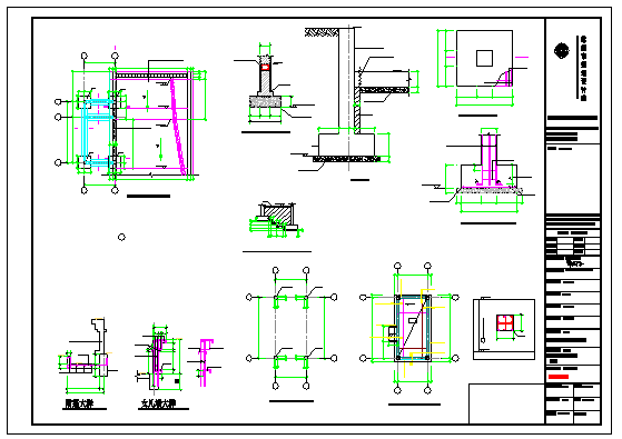 小区门卫建筑结构cad设计施工图（南北门两处）_图1