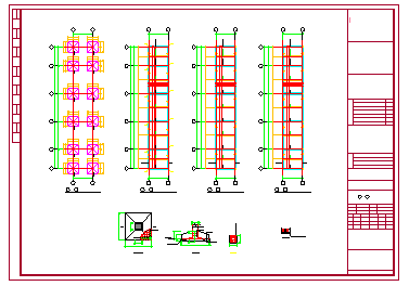 中学连接各栋楼连廊结构cad设计施工图_图1