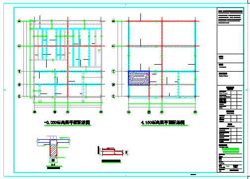 某小区改车库结构设计标高cad图纸_图1