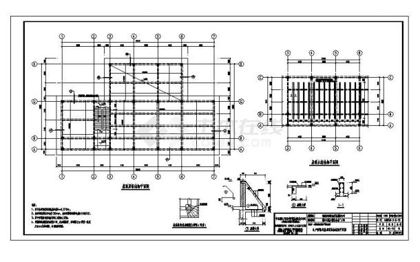 钢筋混凝土结构自来水厂结构全套图纸-图二