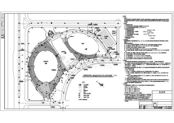 华南师范体育场馆室外工程全套CAD施工图纸-图一