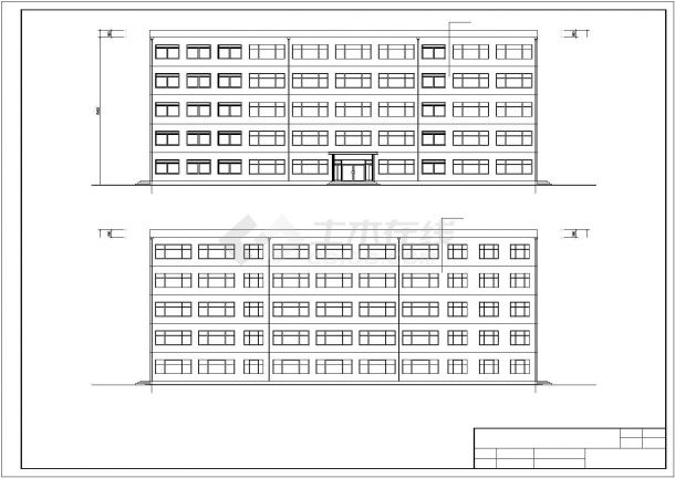 淮北市某实验中学4340平米混框结构教学楼全套建筑设计CAD图纸-图二