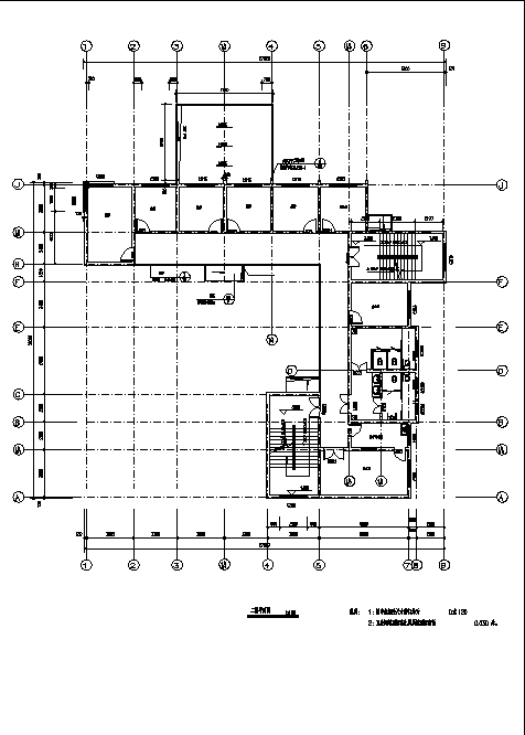 河南某2层卫生院综合楼建筑设计施工cad图纸-图二
