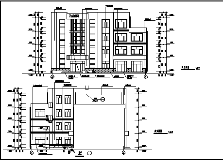 上海某5层蝶形防疫站综合楼建筑设计施工cad图纸-图一