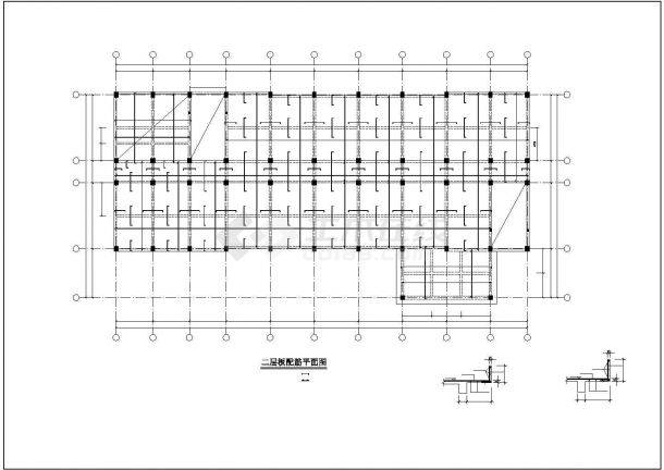 贵阳市某高级中学5层现浇钢混钢架结构教学楼结构设计CAD图纸-图一
