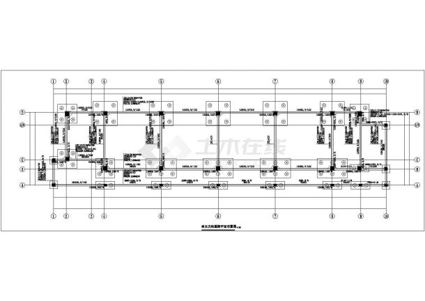 哈尔滨市平昌中学5层框架结构教学楼全套结构设计CAD图纸-图一