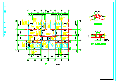 某教师宿舍楼框架结构cad设计施工图-图一