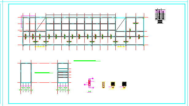 五层教学楼框架结构cad设计施工图_图1