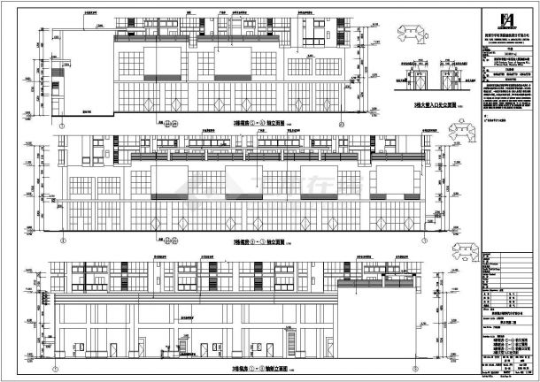 深圳凯丰花园别墅大堂入口建筑设计cad图纸-图一