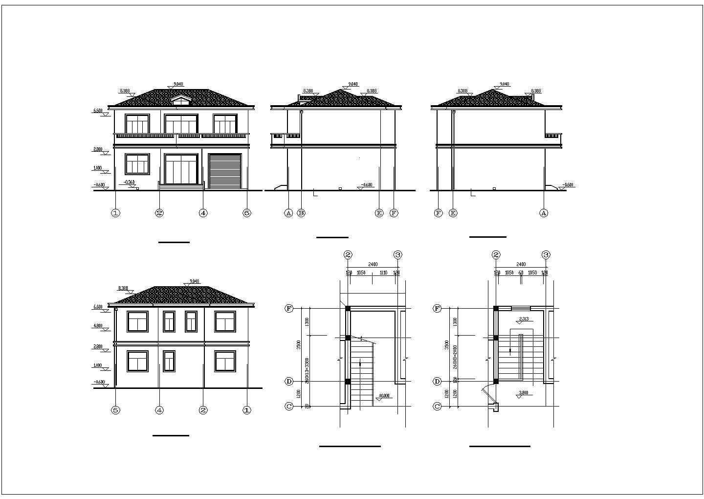 某2层农村自建房砖混结构设计施工CAD图纸