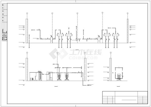 某地区供热工程热力站设计施工CAD图纸-图一