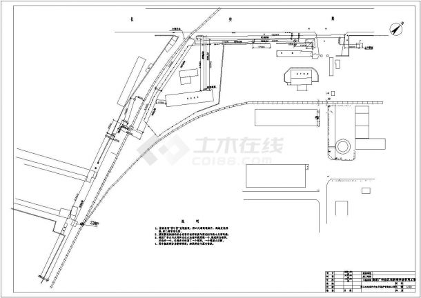 某地区供热管网工程第三水站室外水池管线设计施工CAD图纸-图二