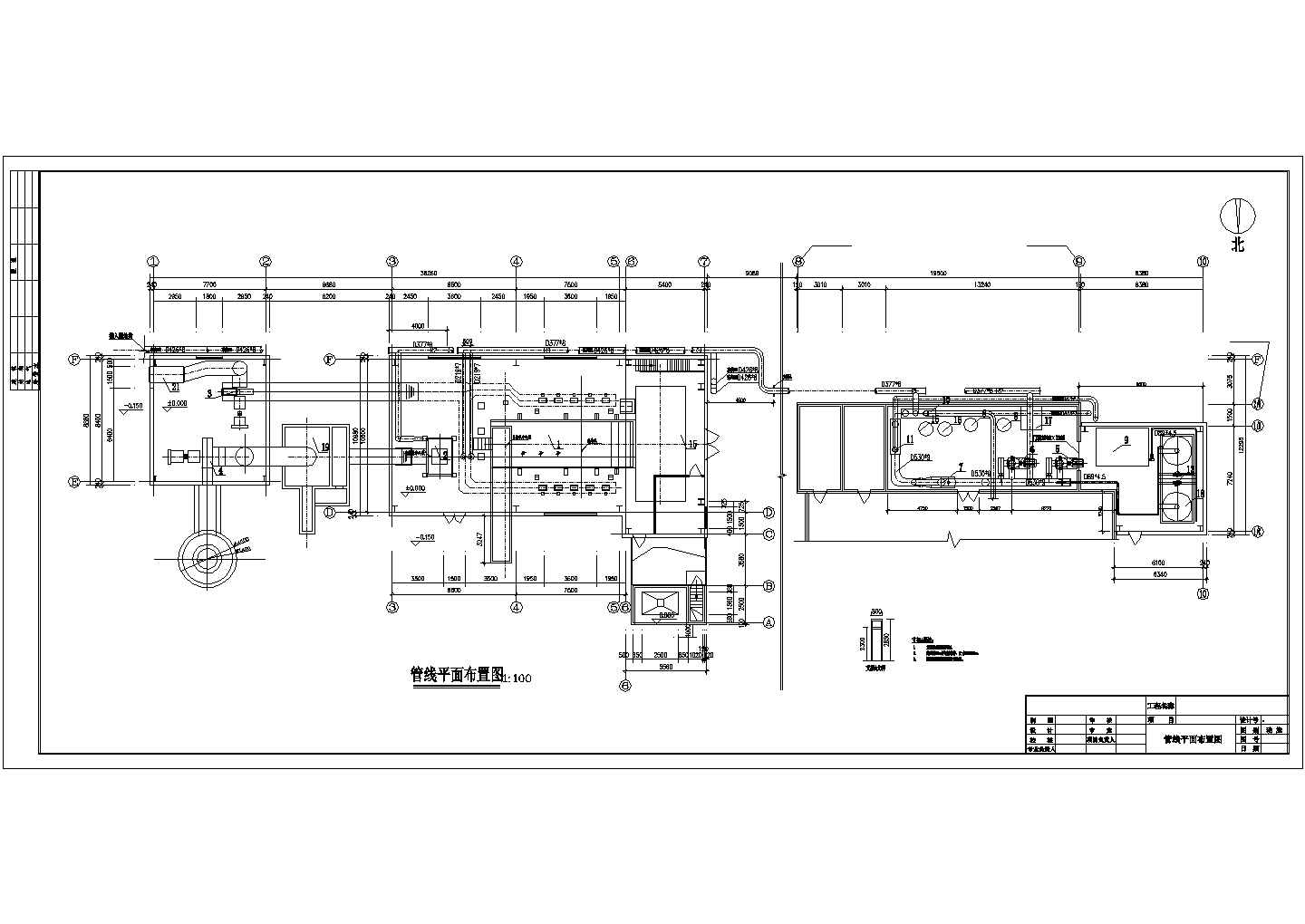 某县集中供热锅炉房管道设计施工CAD图纸