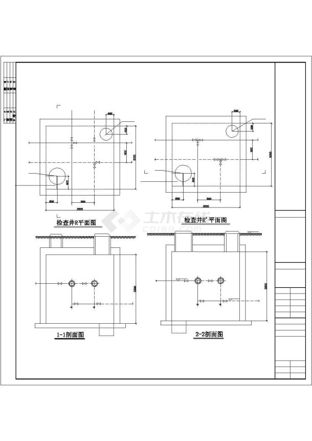 某城市小区室外热网设计施工CAD图纸-图一