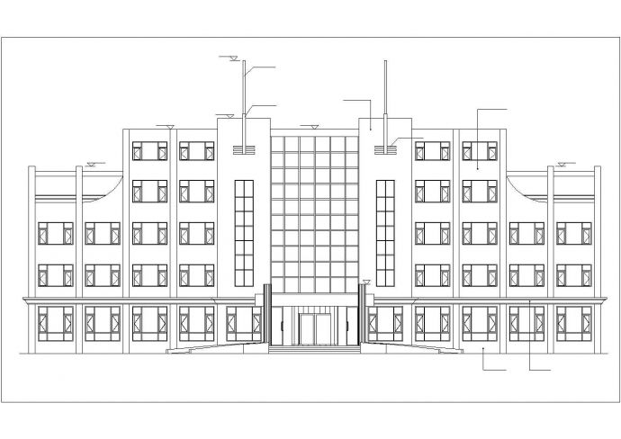 太仓市职业大学2400平米四层框架结构办公楼建筑+结构设计CAD图纸_图1
