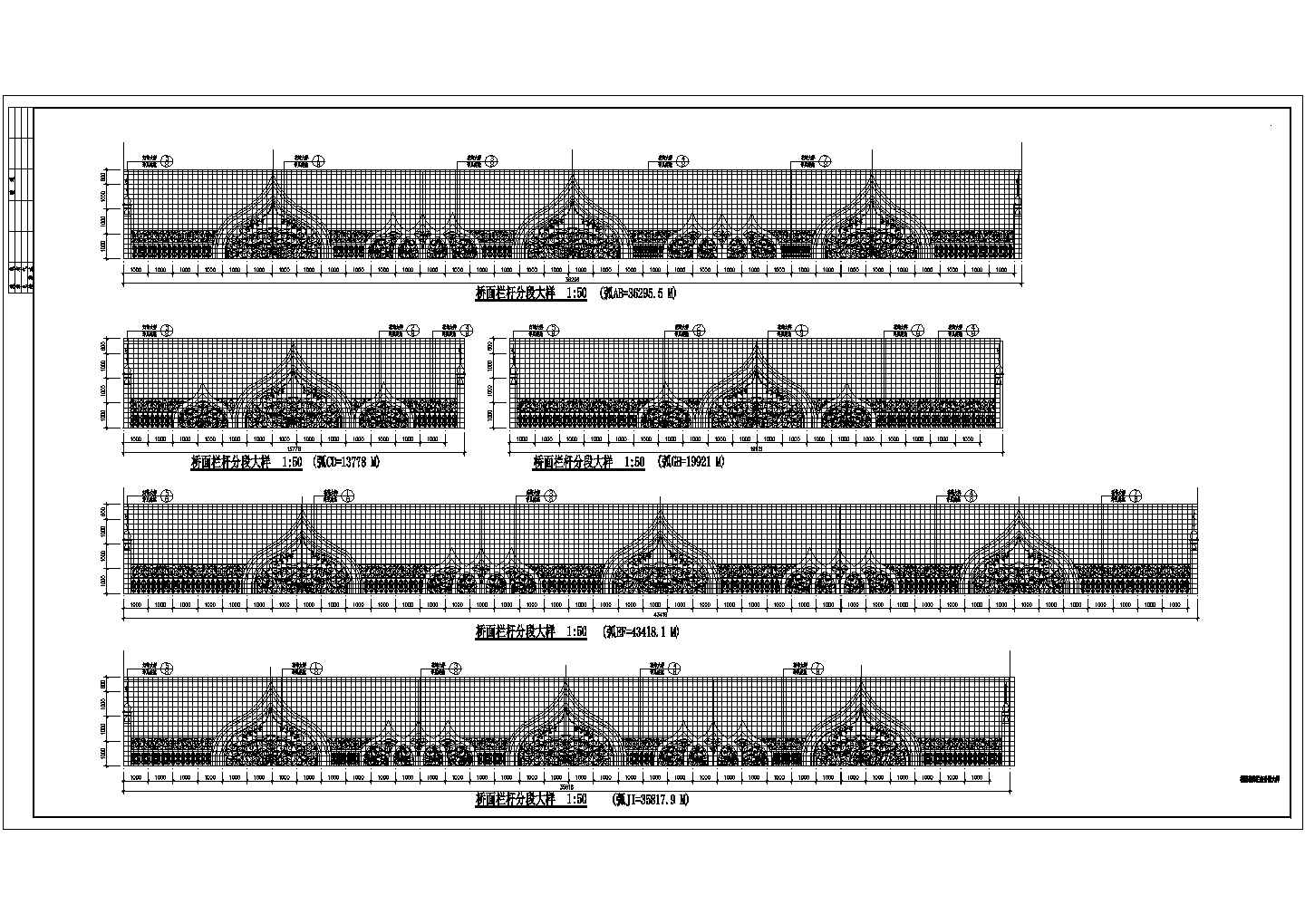江西省南昌市某街道人性天桥栏杆布置设计CAD图纸