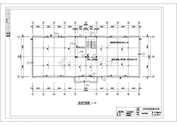 泰州市某工业园3100平米五层框架结构办公楼建筑设计CAD图纸-图一