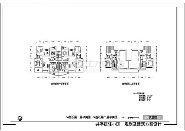 金螳螂室内装修一套多层住宅规划及方案设计CAD图纸-图二