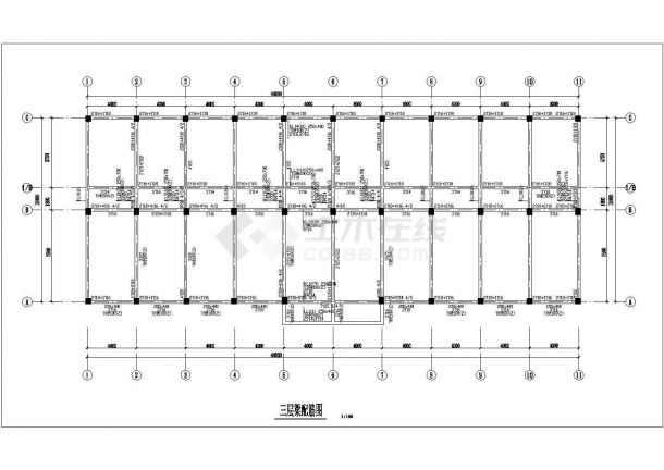 大同市某矿业公司局部6层钢混框架结构办公楼结构设计CAD图纸-图一