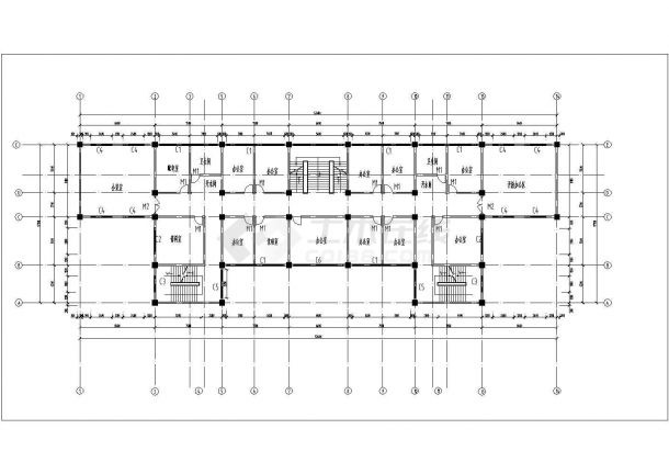 郑州市水利学院4460平米6层框架结构办公楼全套建筑设计CAD图纸-图二