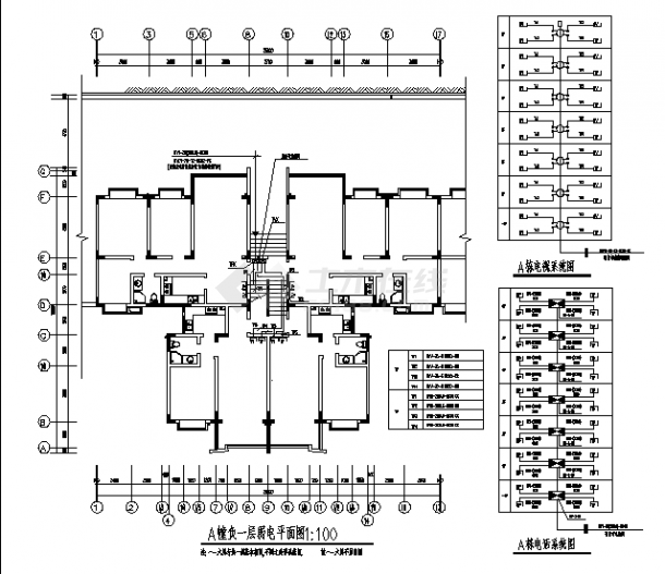 南京某公寓住宅楼电气系统设计施工cad图纸-图二