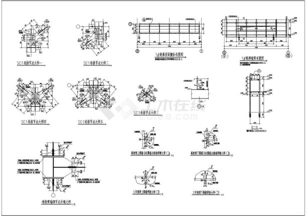 某钢通廊设计cad详细结构施工图（甲级院设计）-图二