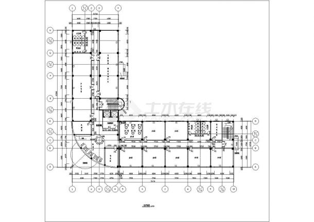 宜昌市某单位八层框混结构结构商业办公楼建筑设计CAD图纸-图二