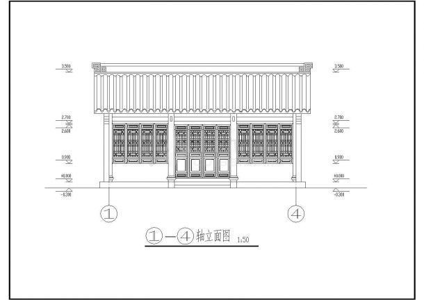 【台州】某老年活动公园古建筑全套设计施工cad图-图二
