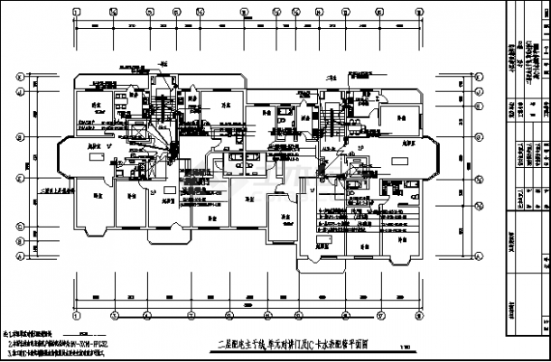 盛世锦园小区住宅楼电气系统设计施工cad图纸-图一