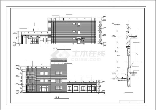 晋江市某社区2250平米3层框架结构幼儿园建筑设计CAD图纸-图一