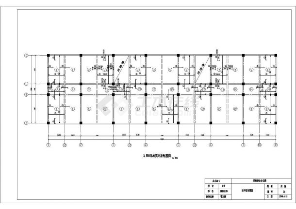 湘潭市某公司框混结构办公楼梁板柱平面布置设计CAD图纸-图一
