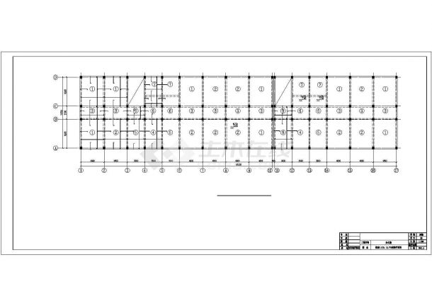 哈尔滨市联合路某公司4框架结构办公楼全套结构设计CAD图纸-图一