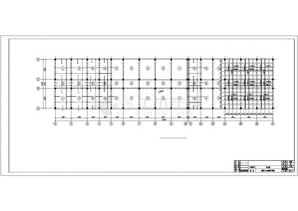 哈尔滨市联合路某公司4框架结构办公楼全套结构设计CAD图纸-图二