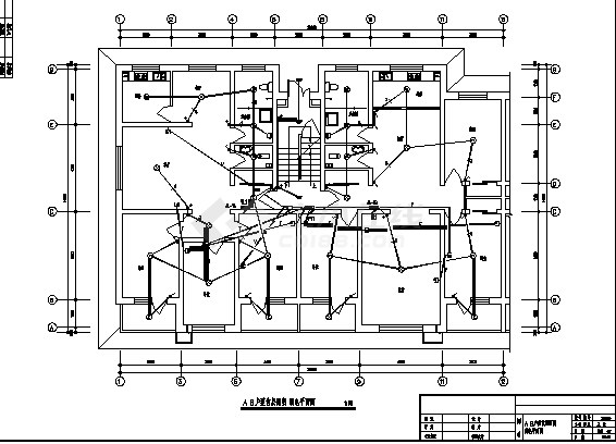 紫荆名门小区住宅楼电气系统设计施工cad图纸-图一