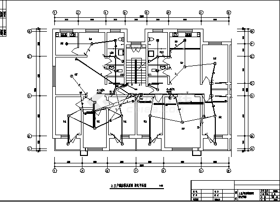 紫荆名门小区住宅楼电气系统设计施工cad图纸-图二