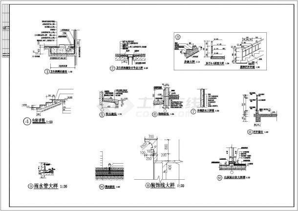 西宁市某艺术职业学院4400平米五层钢混结构办公楼建筑设计CAD图纸-图二